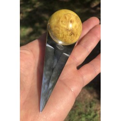 Couteaux à huitres LOUPE de TILLEUL stabilisé jaune 01