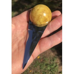 Couteaux à huitres LOUPE de TILLEUL stabilisé jaune 01