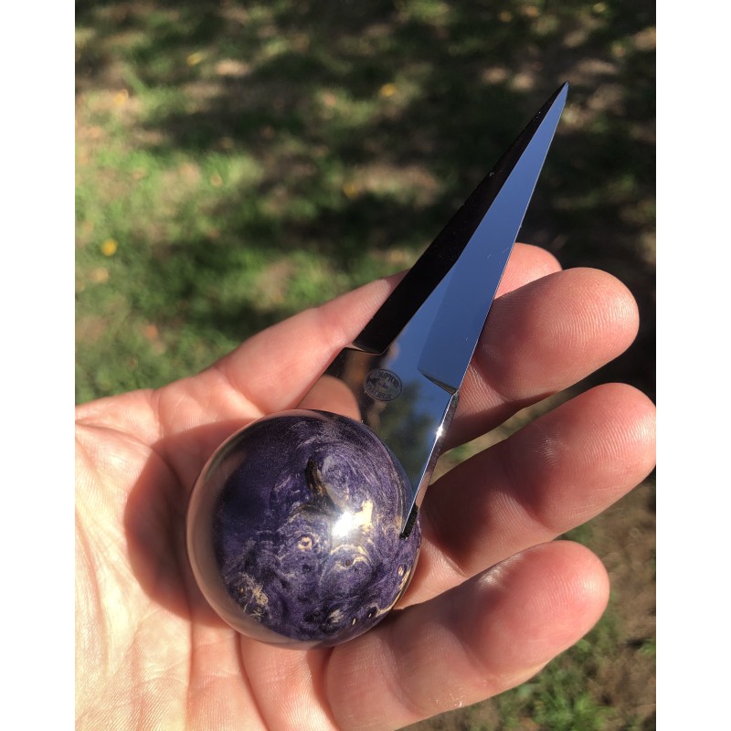Couteaux à huitres LOUPE de TILLEUL stabilisé violet 02