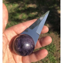 Couteaux à huitres LOUPE de TILLEUL stabilisé violet 02
