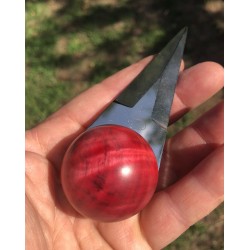 Couteaux à huitres MARRONNIER D'INDE  échauffé / ondé stabilisé rouge 04