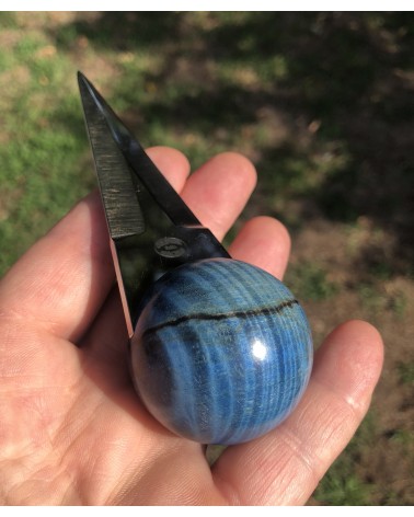 Couteaux à huitres MARRONNIER D'INDE  échauffé / ondé stabilisé bleu 03