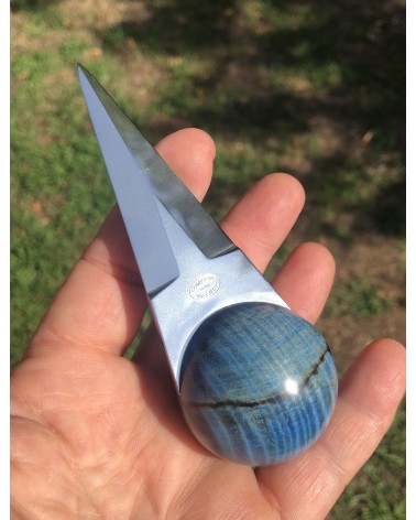 Couteaux à huitres MARRONNIER D'INDE  échauffé / ondé stabilisé bleu 03