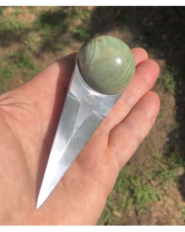 Couteaux à huitres loupe d'ERABLE stabilisé vert 01