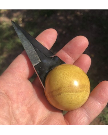 Couteaux à huitres loupe d'ERABLE stabilisé jaune 03