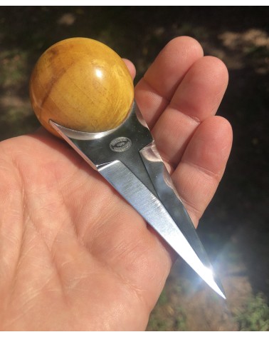 Couteaux à huitres loupe d'ERABLE stabilisé jaune 03