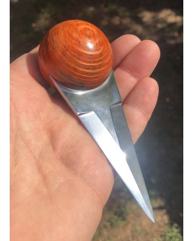 Couteaux à huitres  CHÊNE VERT stabilisé orange 01